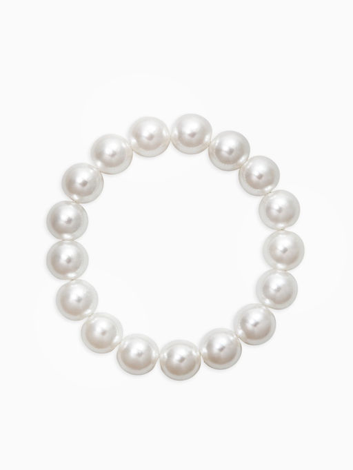 Браслет "Бусины жемчуга" (набор 7 шт), №6,8,10,14, цвет белый