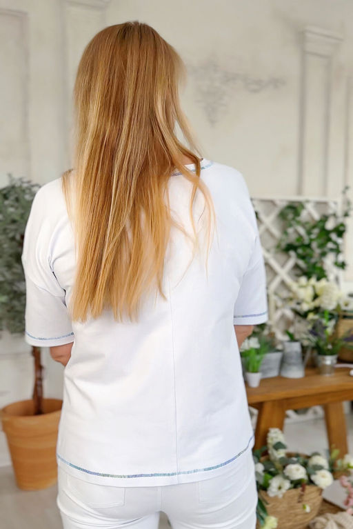 Футболка Rumoda 2220 голубой+белый  фото 5