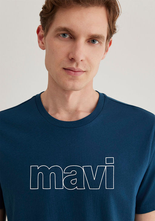 Mavi Logo Bask?l? Mavi Tisort  фото 5