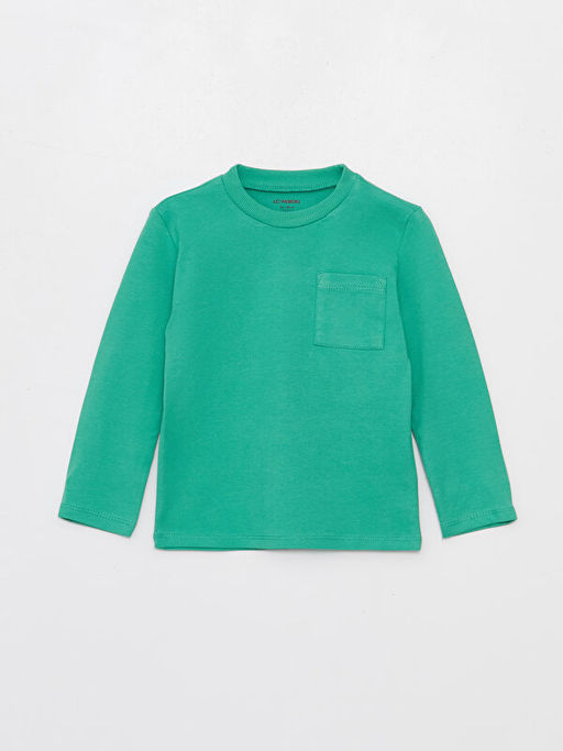 Bisiklet Yaka Uzun Kollu Basic Erkek Bebek Ti??rt