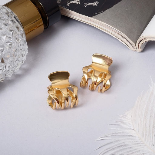 Цена за 2 шт. Крабики для волос «Либерти», набор 2 шт., зубчики классика, 2 см, золото