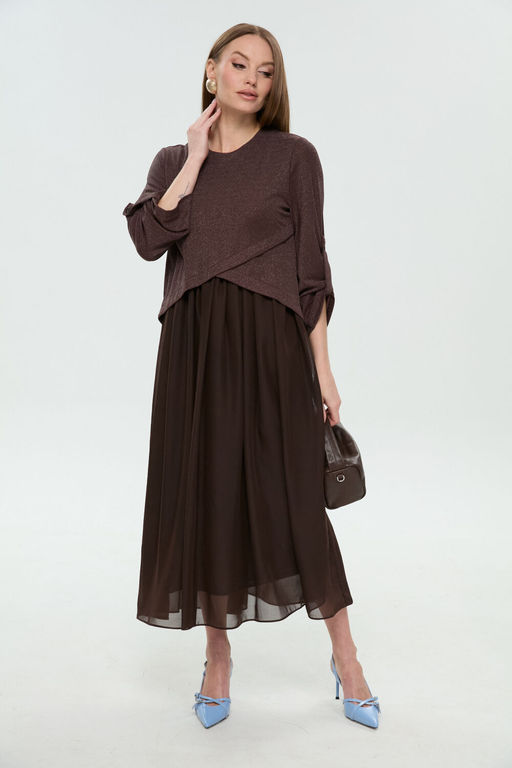 Платье NIKVA н740-28 горький шоколад