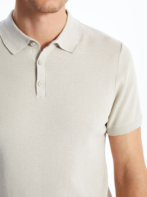 Polo Yaka K?sa Kollu Erkek Triko Kazak