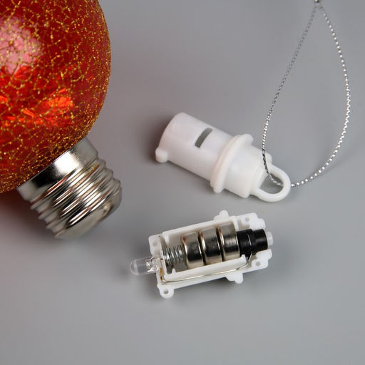 Ёлочный шар Рассвет, d=8 см, 1 LED, от батареек LR44x3, свечение тёплое белое - Luazon lighting фото 3