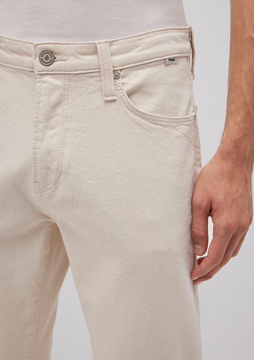 Milan Classic Denim Ekru Jean Pantolon - Mavi фото 5