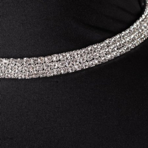 Чокер со стразами / 12-3 /уп 12/серебро - Галеонтрейд фото 4