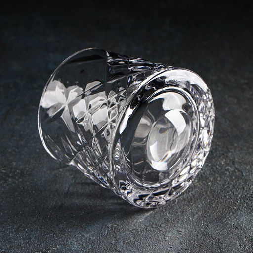 Стакан для виски «Торн», 250 мл, на деревянной подставке, стекло, прозрачный