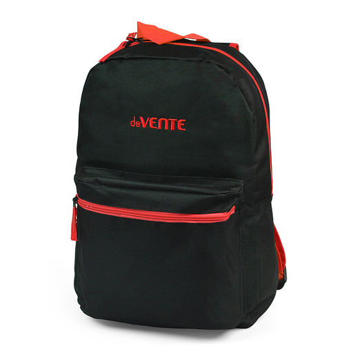 Рюкзак "Black" подростковый 40x29x17 см (14 л) 250 г, 1 отделение на молнии, 1 передний карман, черный с красным