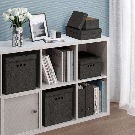 VAL CG-B-BC-2F2Lmono Короба картонные,2шт.-25*33*9 см, 2шт.-16.5*25*9 см, моно, черный, CLASSIC GREY, шт