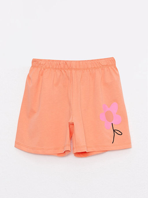 Beli Lastikli Bask?l? Pamuklu K?z ?ocuk Pijama ?ort 2li - Waikiki фото 2