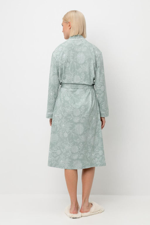 Е 50005/24/голубой прибой,кружевные цветы халат жен