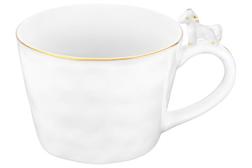 Кружка 300 мл 14*10*7,5 см Лошадь белая с золотом, фарфор - Elan gallery фото 4