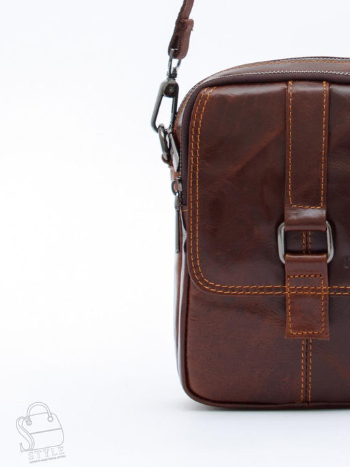Сумка мужская кожаная 8612S brown Fuzhiniao