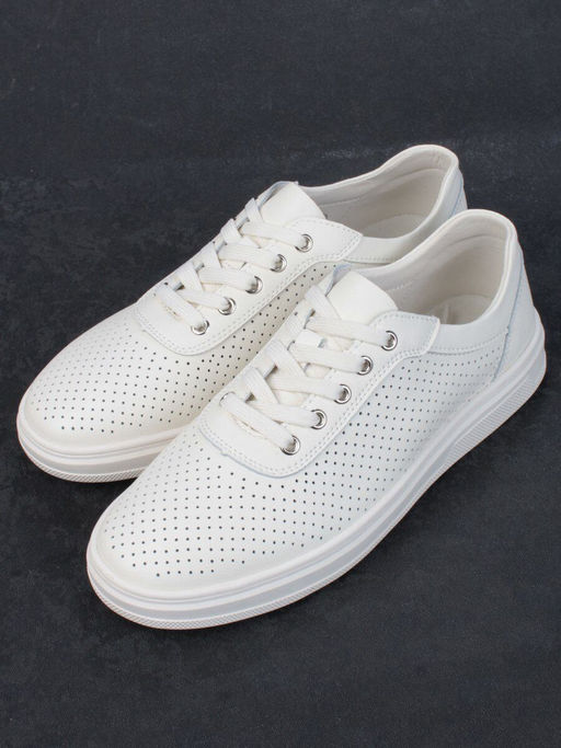 05-PDXL143-2 BEIGE Кроссовки женские (натуральная кожа) - Фабричный китай фото 5