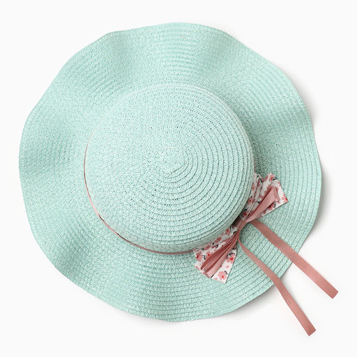 Шляпа с бантом для девочки MINAKU «Милашка», голубая, размер 52-54 (5-7 лет)