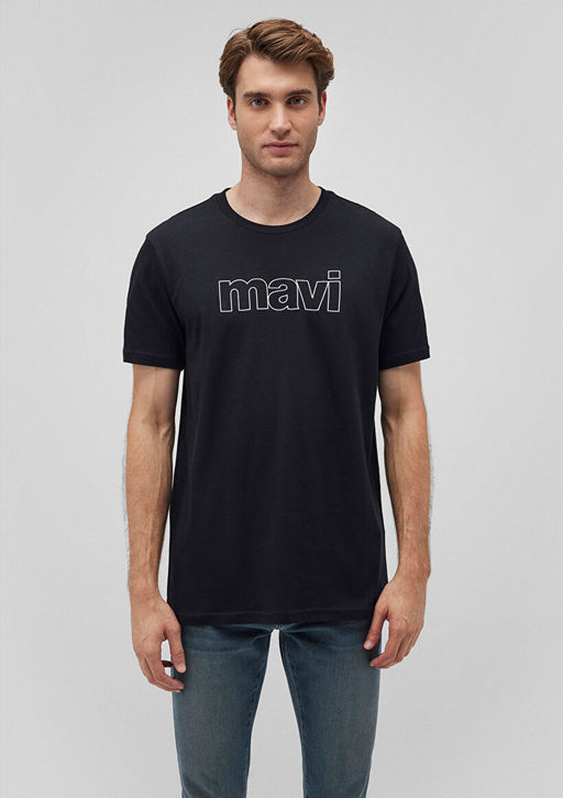 Mavi Logo Bask?l? Siyah Tisort  фото 3
