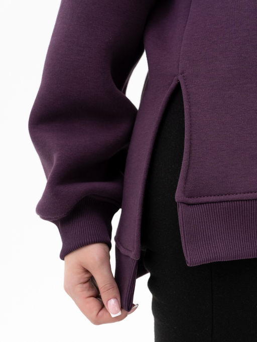 футер 3х нитка с начесом Свитшот ,баклажановый - Binita фото 7