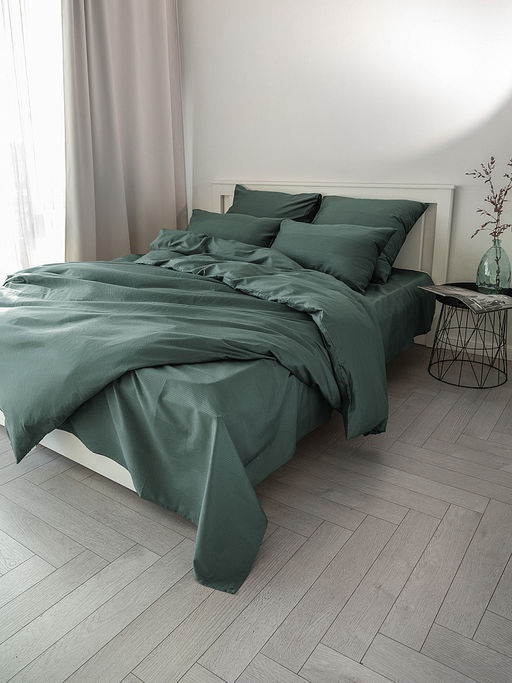 Пододеяльник сатин-страйп 175x210 зеленый сатин - Denastia фото 8