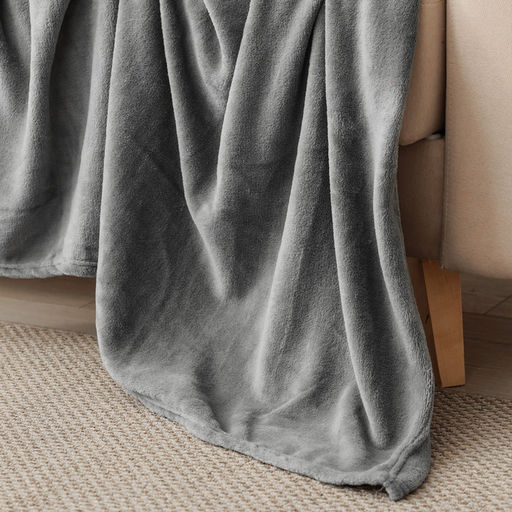 Плед «Этель», 180×200 см, корал-флис, серый