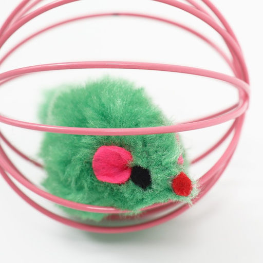 Игрушка Мышь в шаре, 6 см, розовая/зелёная - Пижон фото 2