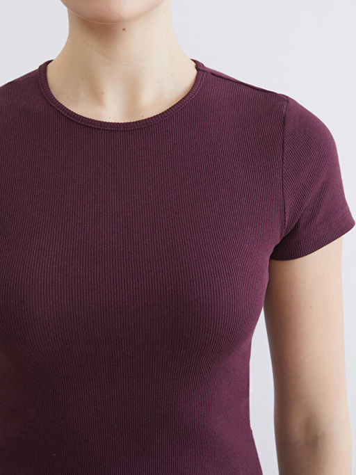 Bisiklet Yaka Fitilli Kad?n Crop