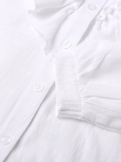 Блузка для девочки MINAKU: Cotton collection, белая, рост 128 см