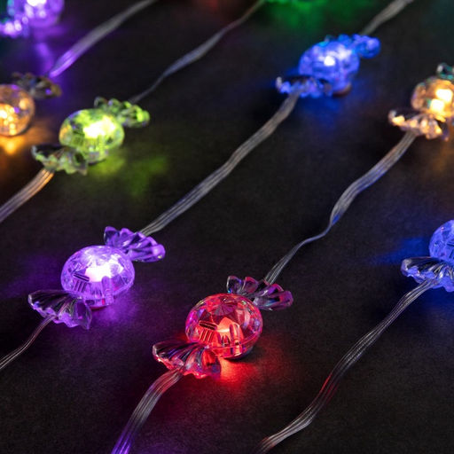 Умная гирлянда Нить 10 м с насадками Конфетки, IP20, прозрачная нить, 66 LED, свечение RGB, USB - Luazon lighting фото 2