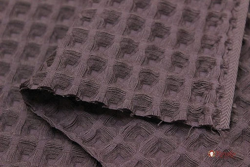 Вафельное премиум-полотно Бохо цв.темный коричнево-лиловый , ш.1.44м, хлопок-100%, 240гр/м.кв - Купава фото 2