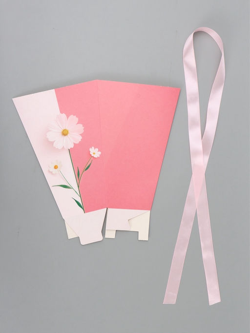 Цена за 2 шт. Переноска для цветов на лентах «Подарок», 17×25×9 см
