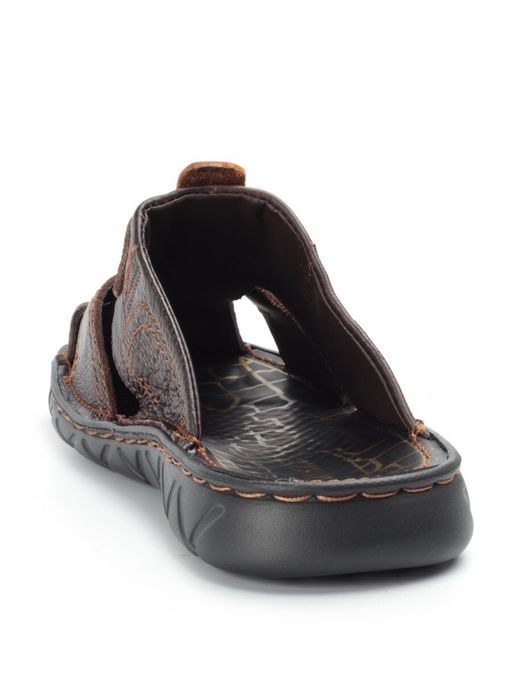 P2322-10 BROWN Тапочки мужские (натуральная кожа) - Фабричный китай фото 6