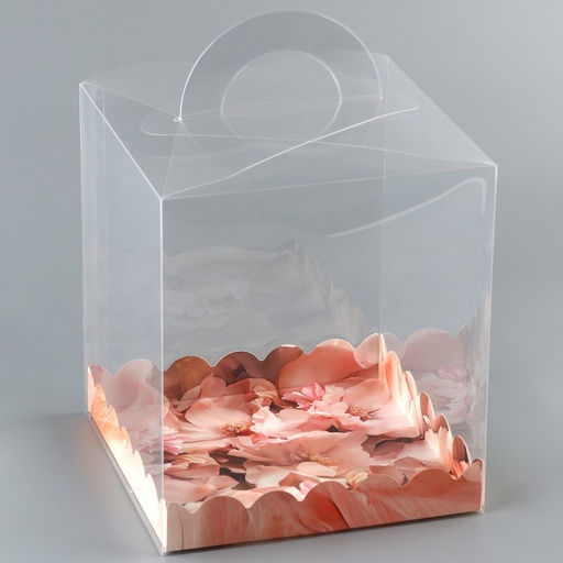 Цена за 5 шт. Коробка кондитерская, сундук, упаковка, «Цветов сияние», 16×16×18 см