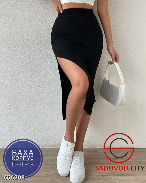 Юбка миди с распоркой женская - Bruno фото 3