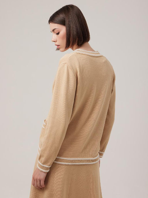 Кардиган женский 1231154001 beige/white - Eleganzza фото 2