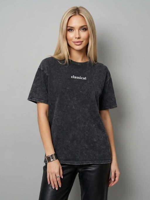 K13439 Футболка OVER SIZE (хлопок) ЧЕРНЫЙ_03