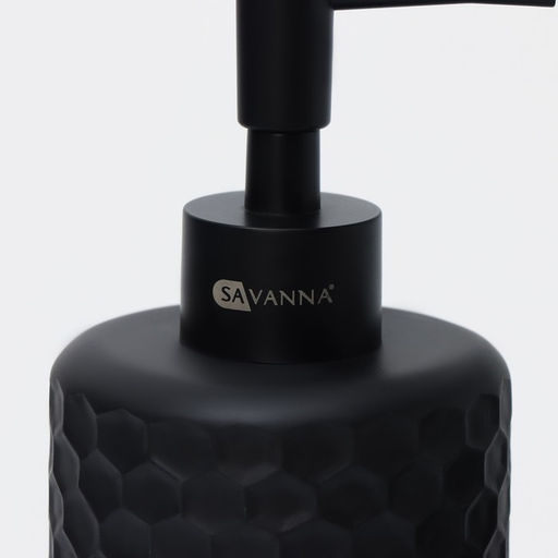 Набор аксессуаров для ванной комнаты SAVANNA, 2 предмета, дозатор, стакан, чёрный фото 2