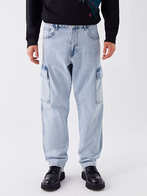 700 Straight Fit Erkek Kargo Jean Pantolon - Waikiki фото 3