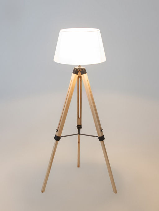 Торшер напольный "Эко" Е27 40Вт бежевый-белый тренога 45х45х150 см