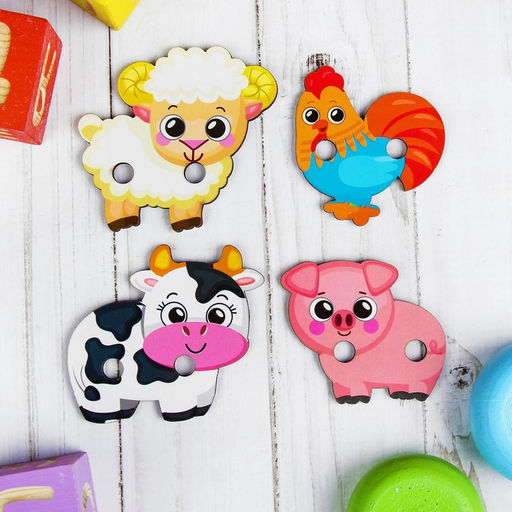 Деревянная игрушка-шнуровка Ферма - Лесная мастерская фото 7