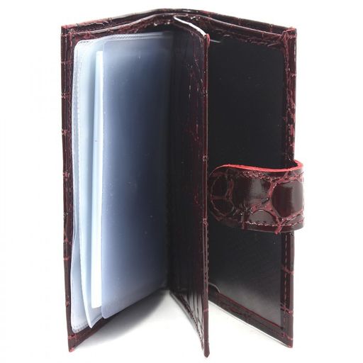 Обложка для авто+паспорт-Croco-ВП-1022 с хляст, двойн стенка, натуральная кожа бордо скат (67) 226026  фото 3
