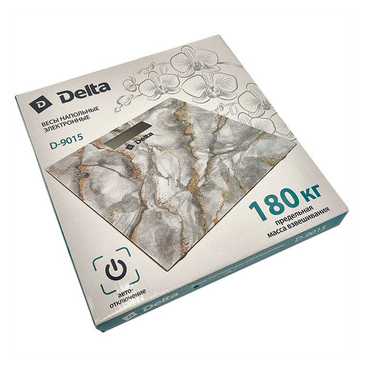 Весы напол. электр. DELTA 180 кг. 30*30см."Белый мрамор" арт. D-9015