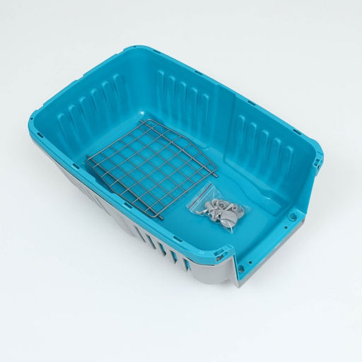 Переноска для животных пластиковая 47 х 30 х 35 см, вес до 9 кг, синяя - Пижон фото 14