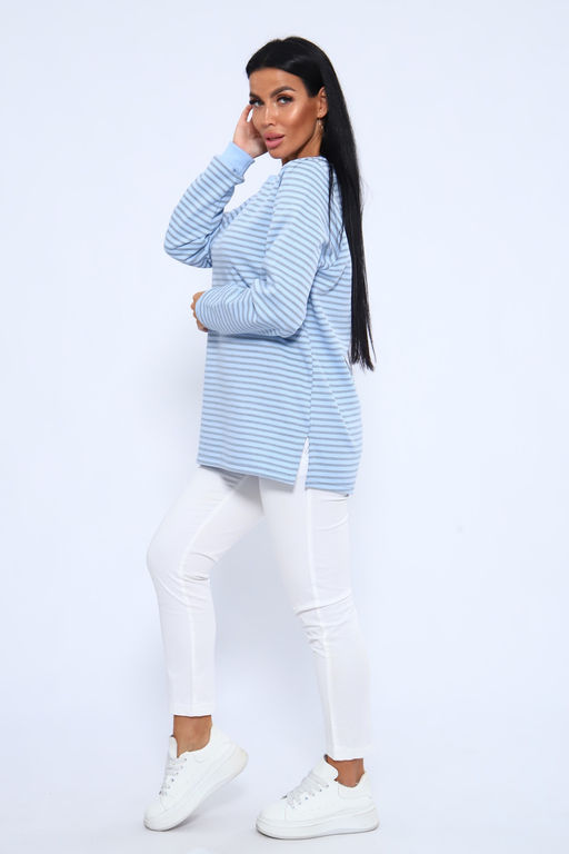 Свитшот 375709 в полоску повседневный трикотажный