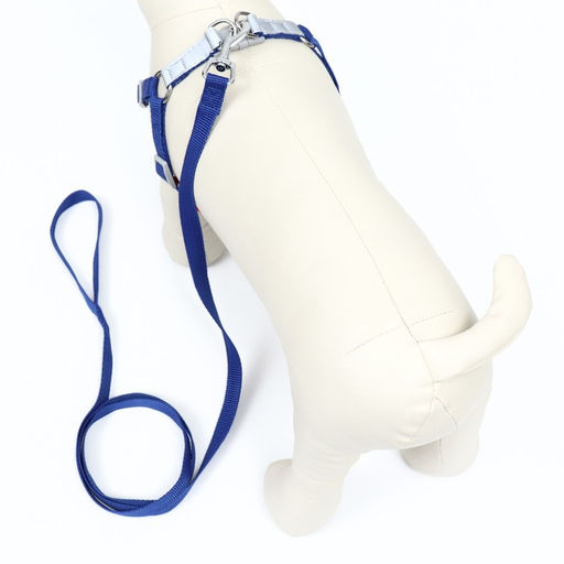 Комплект Sport+, S, поводок 150 x 1,5 см, ОШ 39-41 см, ОГ 44-48 см, вес животного 7-13 кг, синий 96 - Пижон фото 3