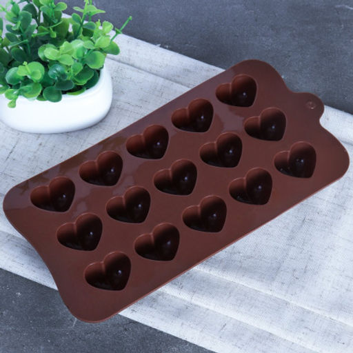 Форма силиконовая для льда и конфет 15 ячеек / HL-189 / уп 300/ Сердце/ 21*10,3*1,7 см - ГалеонТрейд фото 3