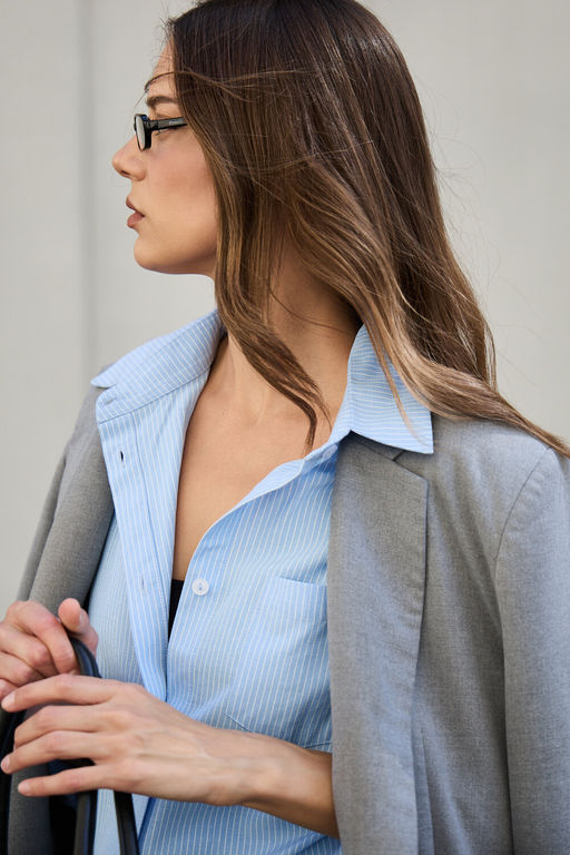 Рубашка оверсайз в полоску хлопковая