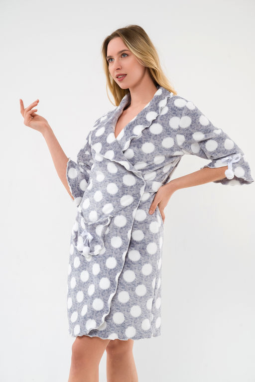 Халат женский из ультрасофта Светлана горох - Амадэль фото 5