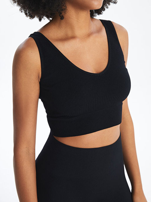 V Yaka D?z Seamless Kad?n Spor B?stiyer