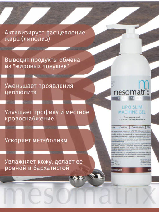 LIPO SLIM SCULPTOR, гель для обертываний с кофеином, L-карнитином и центеллой азиатской - Mesomatrix фото 6