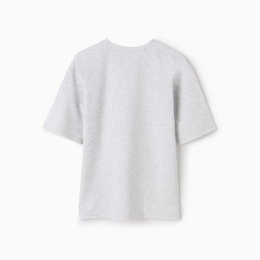 Футболка оверсайз с нашивкой женская MINAKU: One Most Brand, серая меланж, размер 46