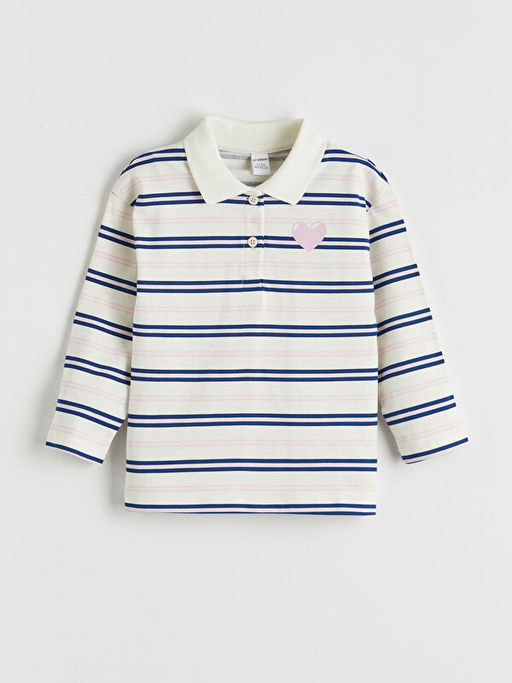 Polo Yaka ?izgili K?z ?ocuk Ti??rt